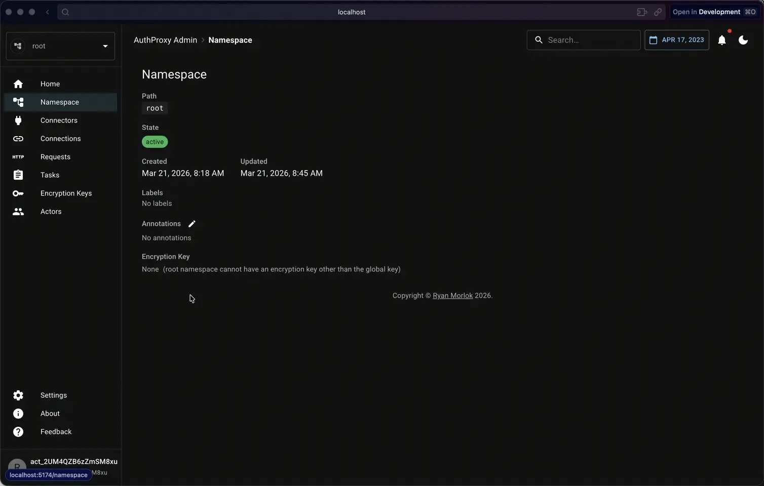 Managing AuthProxy in the Admin UI